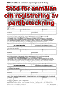 Stöd för anmälan om registrering av partibeteckning