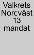 Valkrets Nordväst 13 mandat